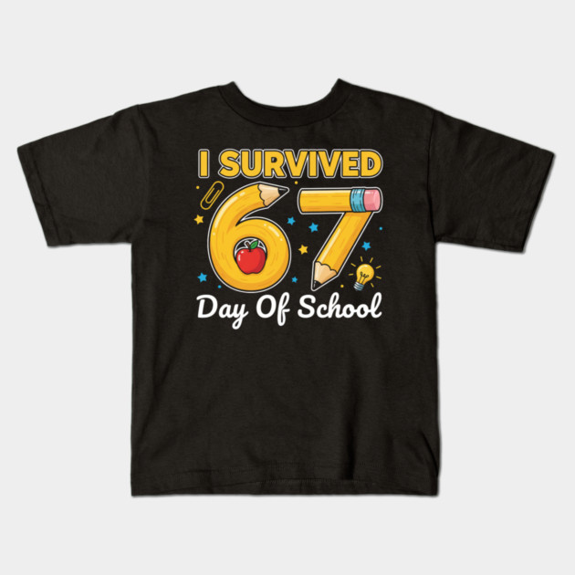 I Survived 67 Days of School Six Seven Meme Teacher Student Funny 67 Design Kids T-Shirt by ArtistTee ⭐⭐⭐⭐⭐