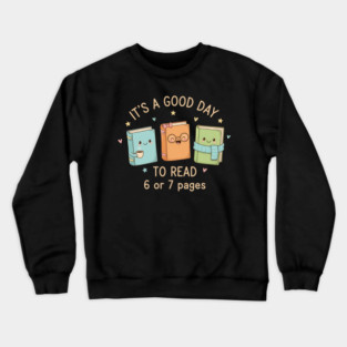 Pages Six Seven Bookish Meme Cute Reading 67 Aesthetic Design Crewneck Sweatshirt