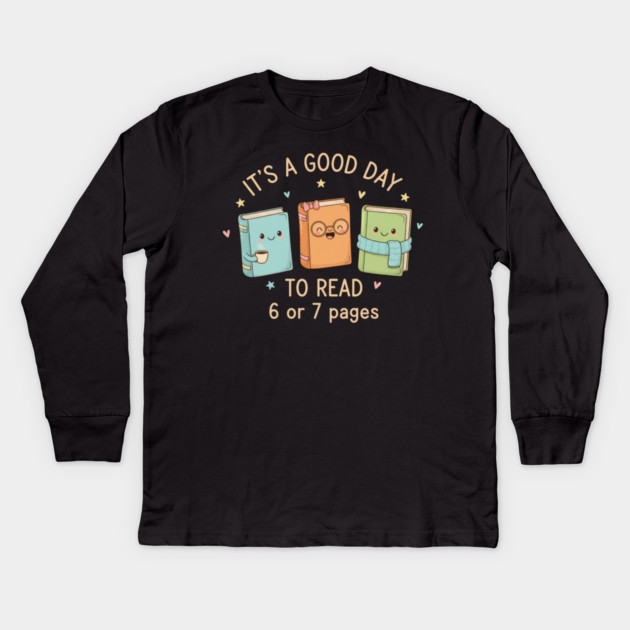 Pages Six Seven Bookish Meme Cute Reading 67 Aesthetic Design Kids Long Sleeve T-Shirt by ArtistTee ⭐⭐⭐⭐⭐