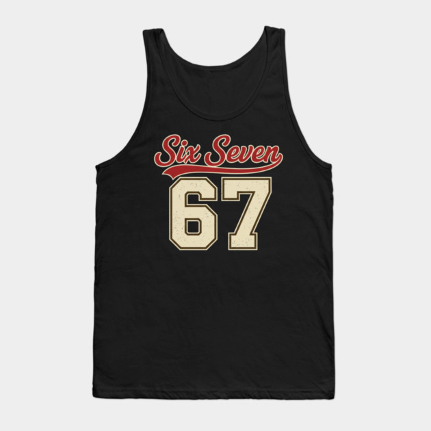 Number 67 Six Seven Baseball Jersey Style Team 67 Meme Sports Design Tank Top by ArtistTee ⭐⭐⭐⭐⭐