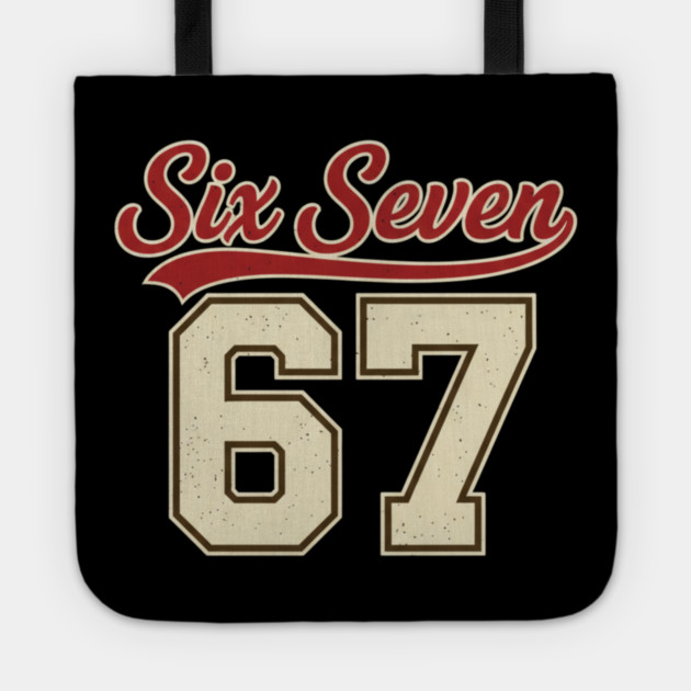 Number 67 Six Seven Baseball Jersey Style Team 67 Meme Sports Design Tote by ArtistTee ⭐⭐⭐⭐⭐