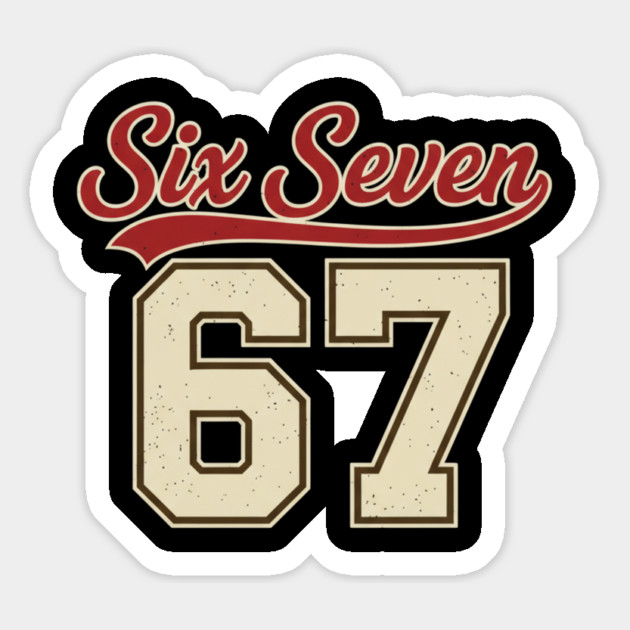 Number 67 Six Seven Baseball Jersey Style Team 67 Meme Sports Design Magnet by ArtistTee ⭐⭐⭐⭐⭐