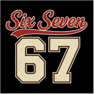 Number 67 Six Seven Baseball Jersey Style Team 67 Meme Sports Design Posters and Art