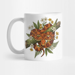 Corn Snake with Fern Woodland Flowers Mug