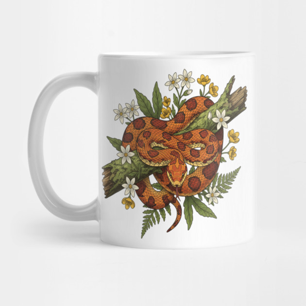 Corn Snake with Fern Woodland Flowers by BirdsnStuff