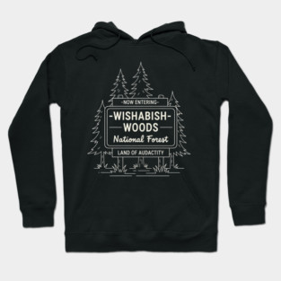 Now Entering Iwishabish Woods National Forest Land Of Audacity Funny Forest Sign Hoodie