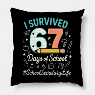 I Survived 67 Six Seven Meme Funny 67 Trendy Gen Alpha Design Pillow