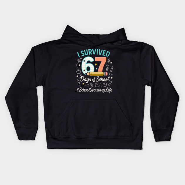 I Survived 67 Six Seven Meme Funny 67 Trendy Gen Alpha Design Kids Hoodie by ArtistTee ⭐⭐⭐⭐⭐
