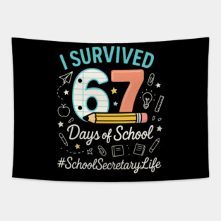 I Survived 67 Six Seven Meme Funny 67 Trendy Gen Alpha Design Tapestry