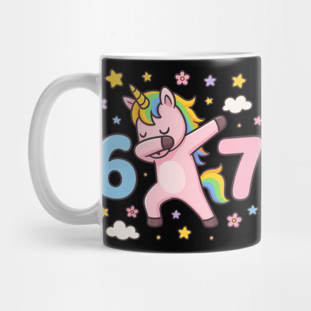 67 Meme Unicorn Girl Six Seven Brainrot Cute Gen Alpha Design by ArtistTee ⭐⭐⭐⭐⭐