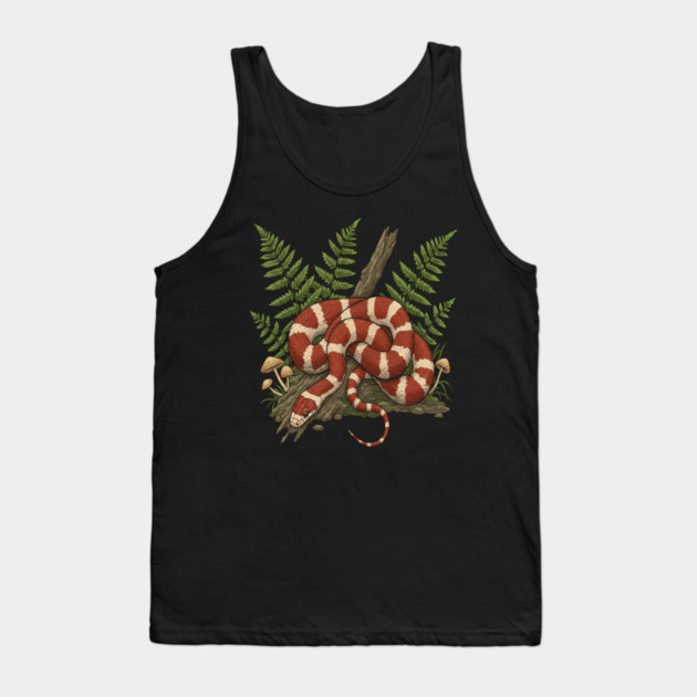 Eastern Milk Snake with Woodland Ferns Tank Top by BirdsnStuff