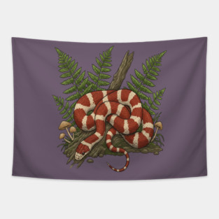 Eastern Milk Snake with Woodland Ferns Tapestry