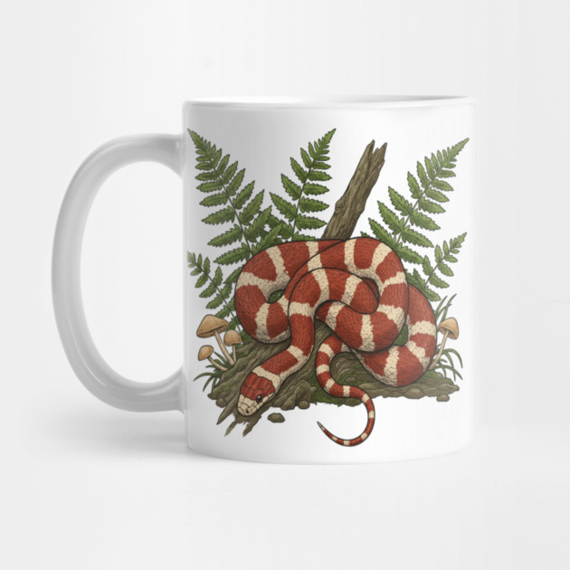Eastern Milk Snake with Woodland Ferns by BirdsnStuff