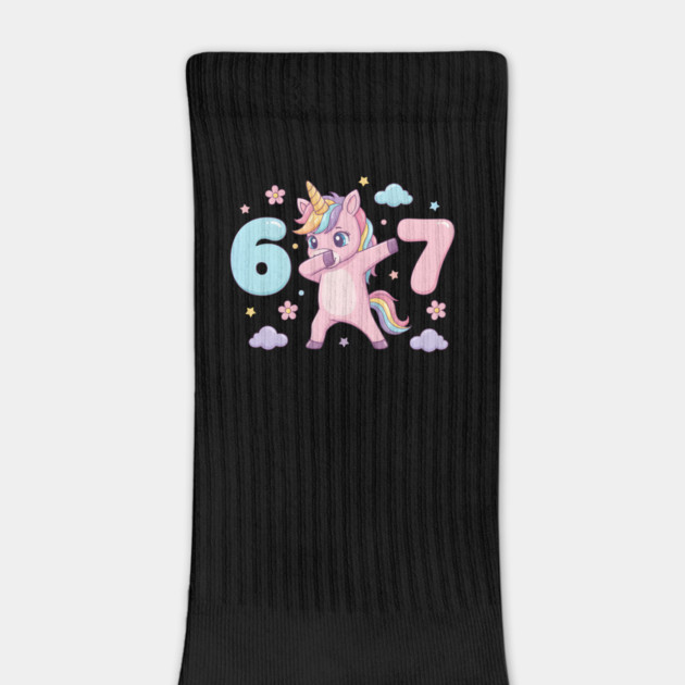 67-Meme-Unicorn-Girl-Six-Seven-Brainrot-Cute-Gen-Alpha-Design by ArtistTee ⭐⭐⭐⭐⭐