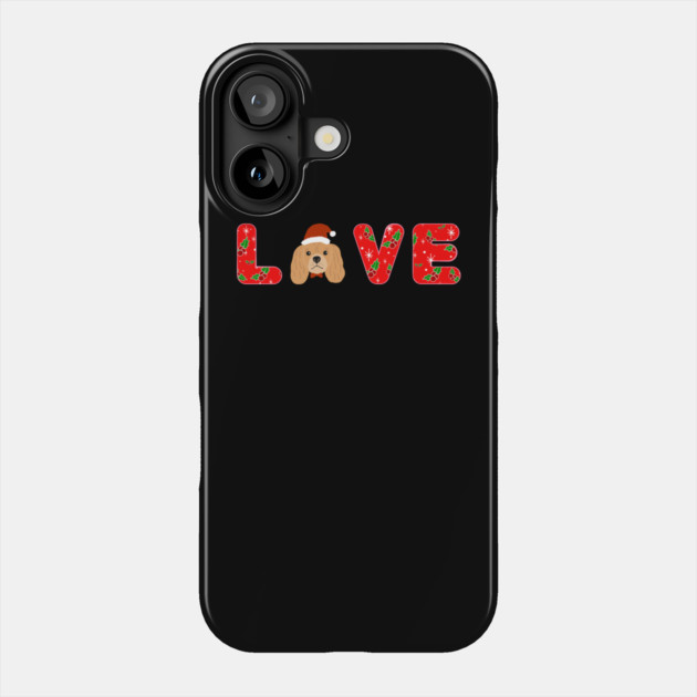 Christmas Love Puppy With Santa Hat Phone Case by Creatifly Graphic Tees