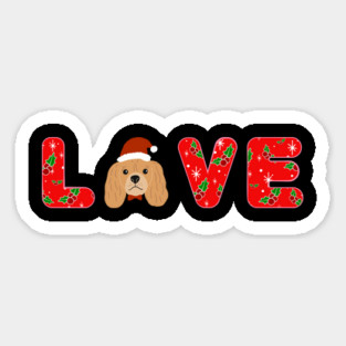 Christmas Love Puppy With Santa Hat Magnet