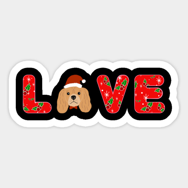 Christmas Love Puppy With Santa Hat Magnet by Creatifly Graphic Tees