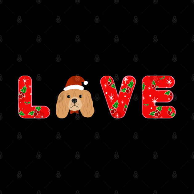 Christmas Love Puppy With Santa Hat by Creatifly Graphic Tees