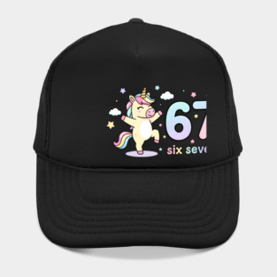 67-Meme-Unicorn-Girl-Six-Seven Hat