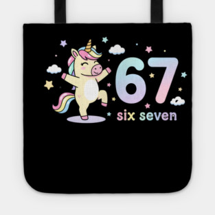 67-Meme-Unicorn-Girl-Six-Seven Tote