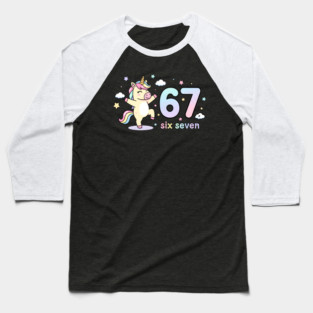 67-Meme-Unicorn-Girl-Six-Seven Baseball T-Shirt