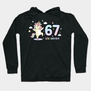 67-Meme-Unicorn-Girl-Six-Seven Hoodie