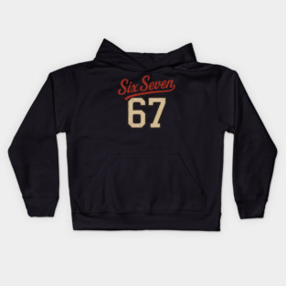 Number 67 Six Seven Baseball Jersey Style Team 67 Meme Sports Kids Hoodie