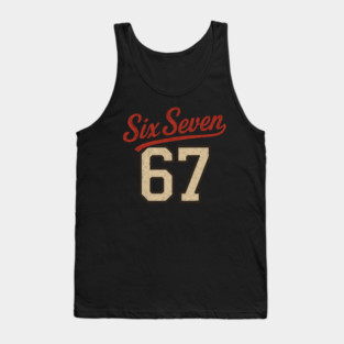 Number 67 Six Seven Baseball Jersey Style Team 67 Meme Sports Tank Top