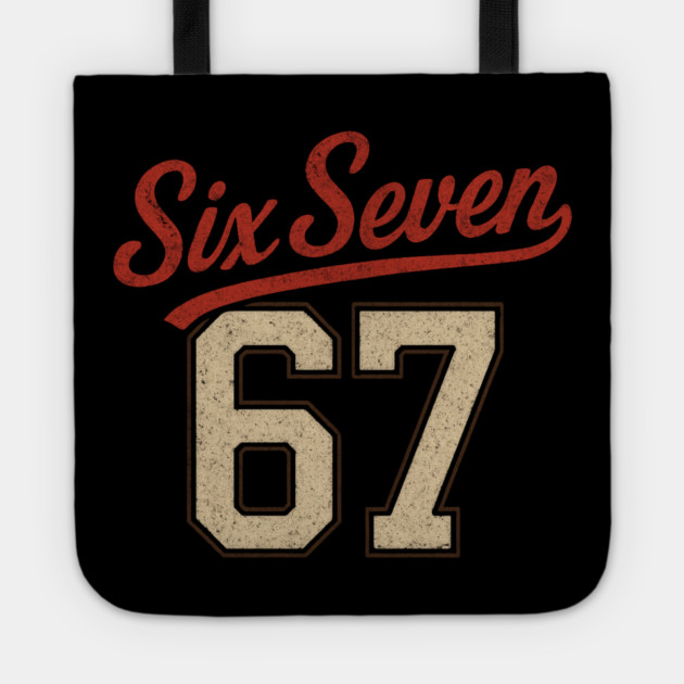 Number 67 Six Seven Baseball Jersey Style Team 67 Meme Sports Tote by ArtistTee ⭐⭐⭐⭐⭐