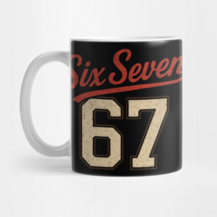 Number 67 Six Seven Baseball Jersey Style Team 67 Meme Sports Mug