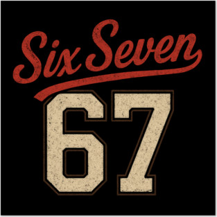 Number 67 Six Seven Baseball Jersey Style Team 67 Meme Sports Posters and Art