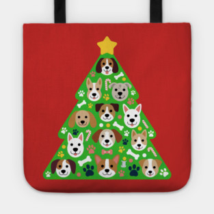 Festive Dog Christmas Tree Tote