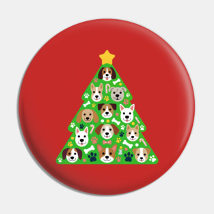 Festive Dog Christmas Tree Pin
