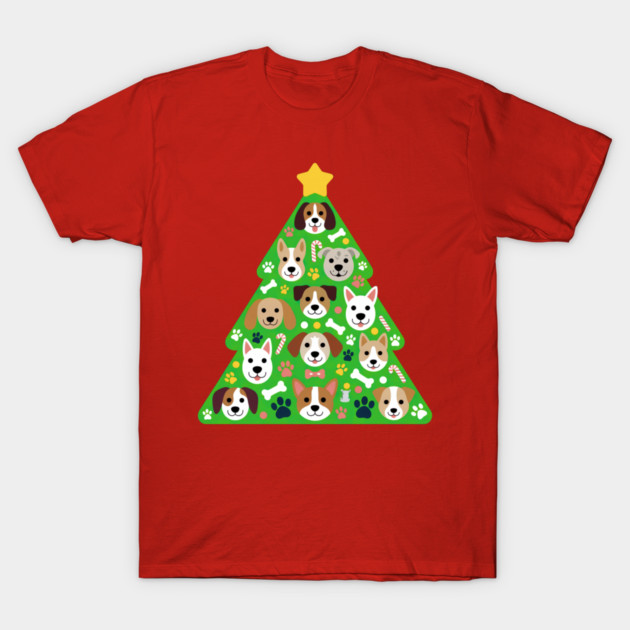 Festive Dog Christmas Tree T-Shirt by Creatifly Graphic Tees