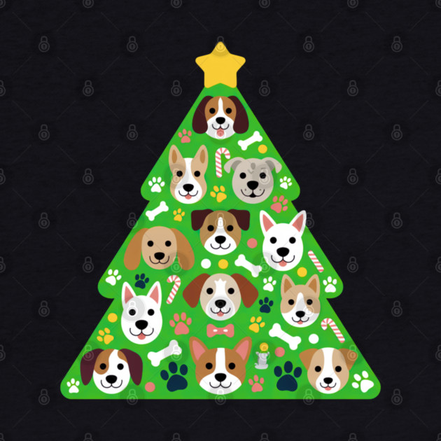 Festive Dog Christmas Tree by Creatifly Graphic Tees