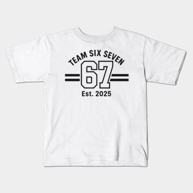 Number 67 Six Seven Baseball Jersey Style Team 67 Meme Sports Kids T-Shirt by ArtistTee ⭐⭐⭐⭐⭐