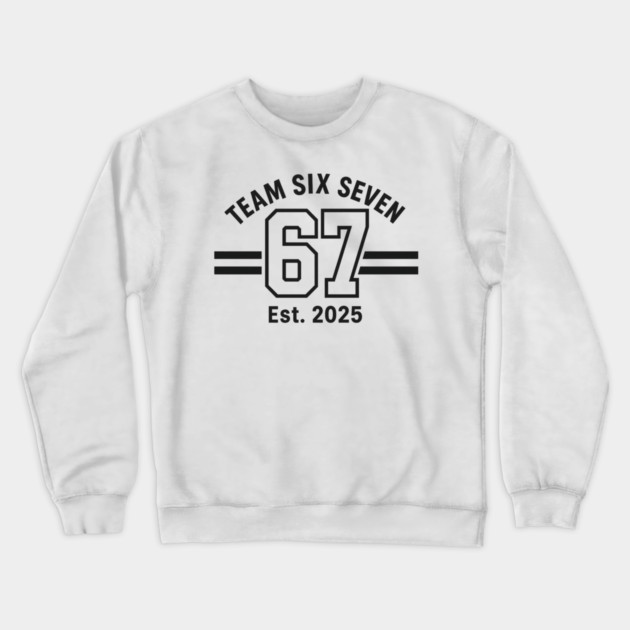 Number 67 Six Seven Baseball Jersey Style Team 67 Meme Sports Crewneck Sweatshirt by ArtistTee ⭐⭐⭐⭐⭐