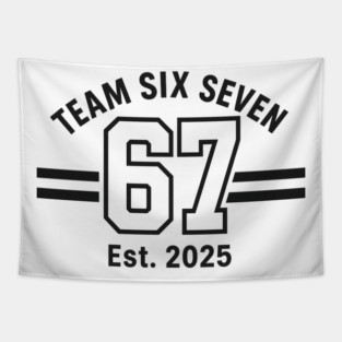 Number 67 Six Seven Baseball Jersey Style Team 67 Meme Sports Tapestry