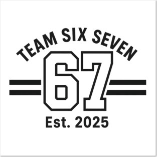 Number 67 Six Seven Baseball Jersey Style Team 67 Meme Sports Posters and Art
