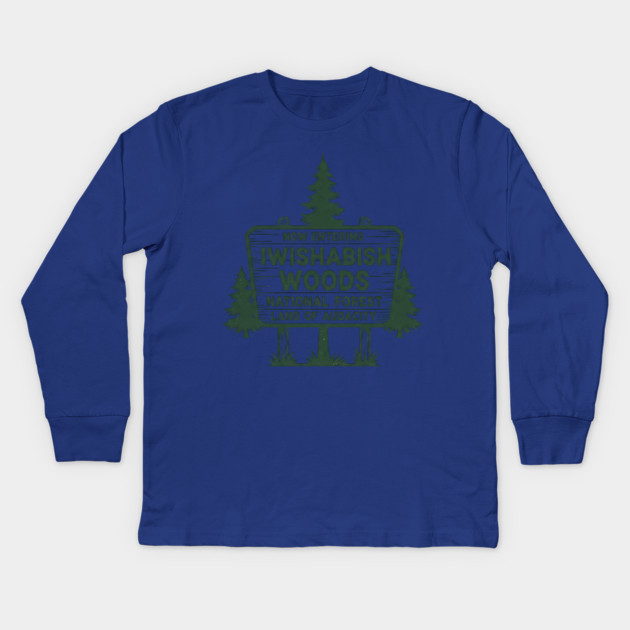 Now Entering Iwishabish Woods National Forest Land Audacity Kids Long Sleeve T-Shirt by ArtistTee ⭐⭐⭐⭐⭐