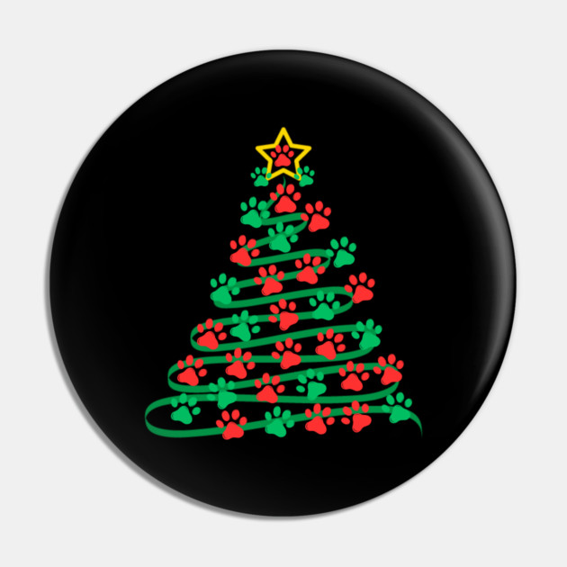 Paw Print Christmas Tree Pin by Creatifly Graphic Tees