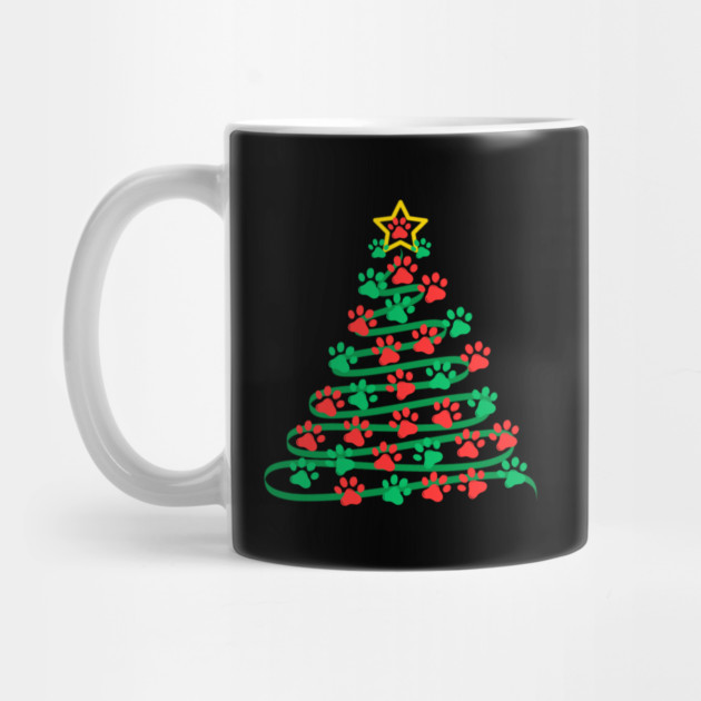 Paw Print Christmas Tree by Creatifly Graphic Tees