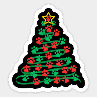Paw Print Christmas Tree Magnet