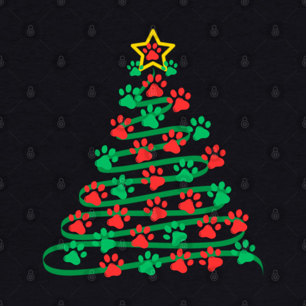 Paw Print Christmas Tree by Creatifly Graphic Tees