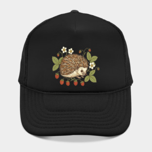 Hedgehog with Wild Woodland Strawberries Hat