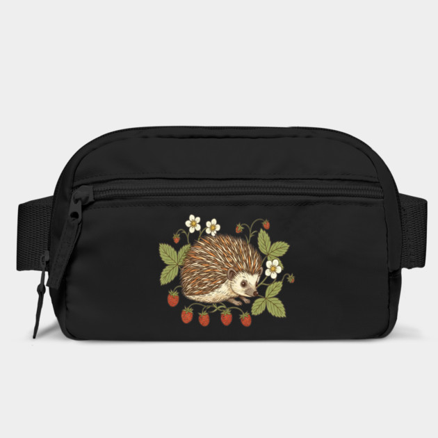 Hedgehog with Wild Woodland Strawberries by BirdsnStuff