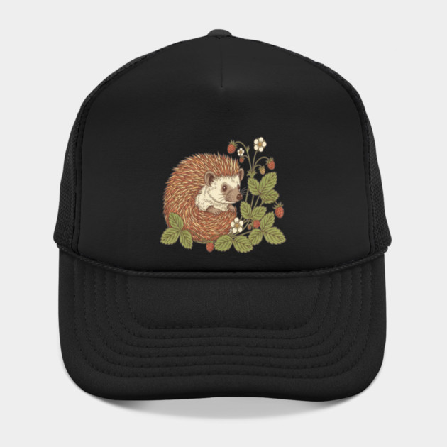 Hedgehog with Woodland Strawberries by BirdsnStuff