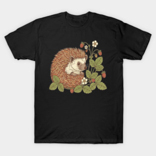 Hedgehog with Woodland Strawberries T-Shirt