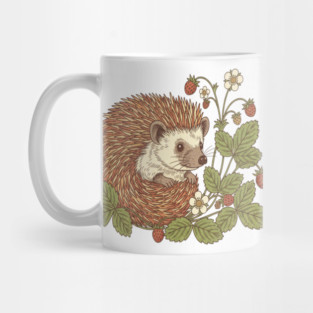 Hedgehog with Woodland Strawberries Mug