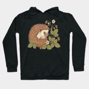 Hedgehog with Woodland Strawberries Hoodie